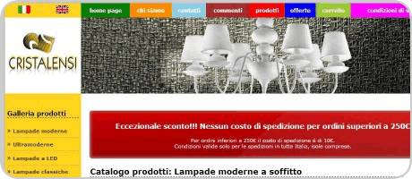 Cristalensi Vendita lampadari online